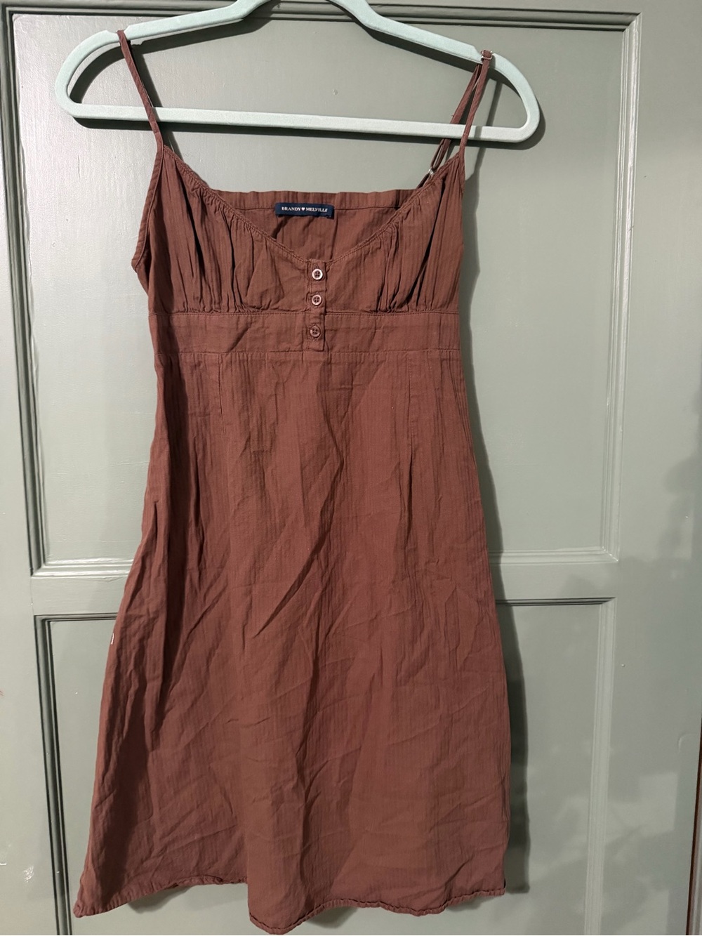 Brandy Melville Rust Brown Spaghetti Strap Mini Dress